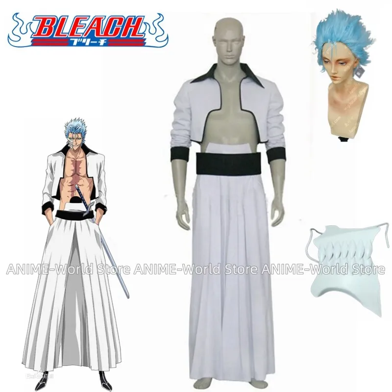 Костюм для косплея Аниме Bleach Grimmjow jaegerjachi, синий парик, белая куртка, наряд, маска, Униформа, Тысячелетняя кровавая война
Костюм для косплея Аниме Bleach Grimmjow jaegerjachi, синий парик, белая куртка, наряд, маска, Униформа, Тысячелетняя кровавая война