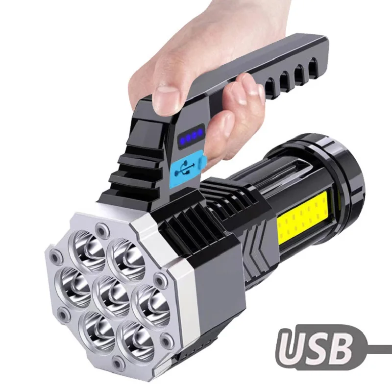 Outdoor Ultra-Bright Far Flashlight Use Distance Light Led Multifunctional COB Light Rechargeable Searchlight Camping Light
Outdoor Ultra-Bright Far Flashlight Use Distance Light Led Multifunctional COB Light Rechargeable Searchlight Camping Light