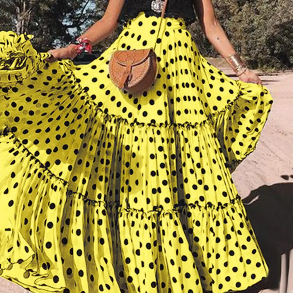 Fashion Y2k Polka Dot Women Ruffle Maxi Skirt Summer 2022 High Waist Female Vintage Long Trend Bohemian Fairy Festival Clothes
Fashion Y2k Polka Dot Women Ruffle Maxi Skirt Summer 2022 High Waist Female Vintage Long Trend Bohemian Fairy Festival Clothes