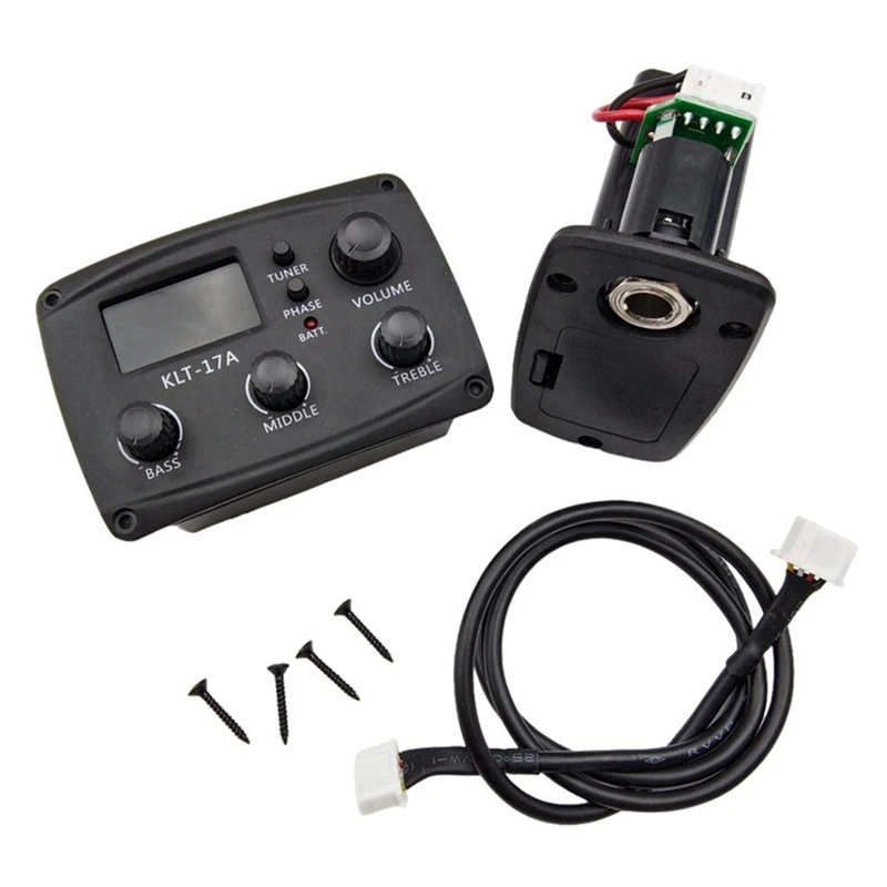 KLT-17A Акустическая гитара EQ Preamp, с цифровым тюнером, 3-полосный эквалайзер с тюнером, запасные части для захвата гитары
KLT-17A Акустическая гитара EQ Preamp, с цифровым тюнером, 3-полосный эквалайзер с тюнером, запасные части для захвата гитары