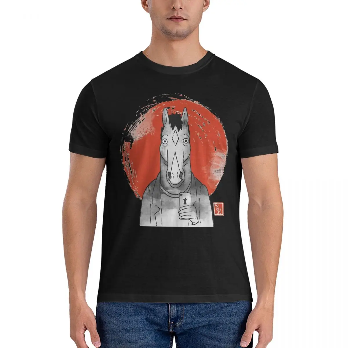 Забавные яркие футболки мужские хлопковые с круглым вырезом Bo Jack Horseman коротким