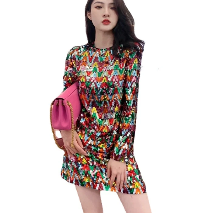 sexy women colorful wave dresses fashion mini sequined dresses women bling bling party dress femme club dancing dress
sexy women colorful wave dresses fashion mini sequined dresses women bling bling party dress femme club dancing dress