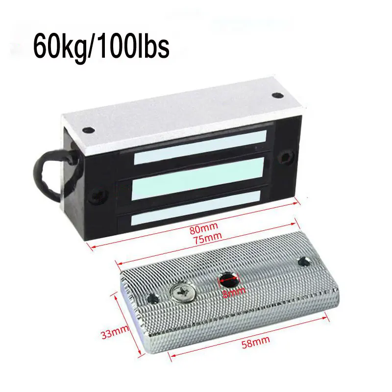 60KG 100lbs Electric Magnetic Lock DC 12V Single Door Electromagnetic Lock Holding Force Access Control Lock
60KG 100lbs Electric Magnetic Lock DC 12V Single Door Electromagnetic Lock Holding Force Access Control Lock