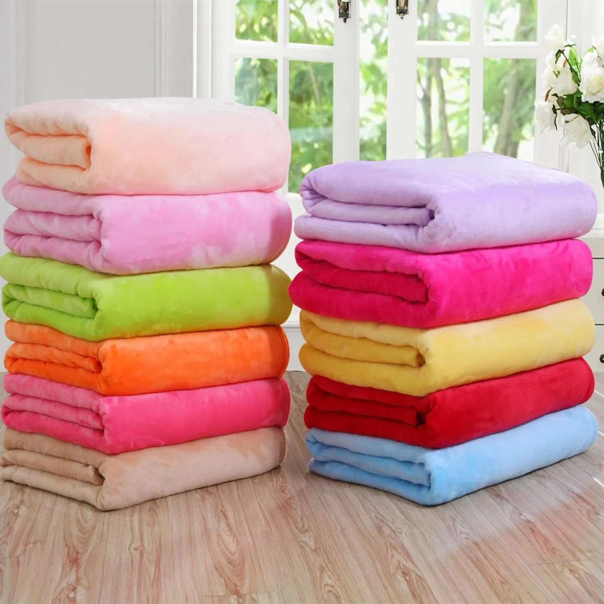 

Soft Warm Coral Fleece Flannel Blankets For Beds Faux Fur Mink Throw Solid Color Sofa Cover Bedspread Winter Blankets
