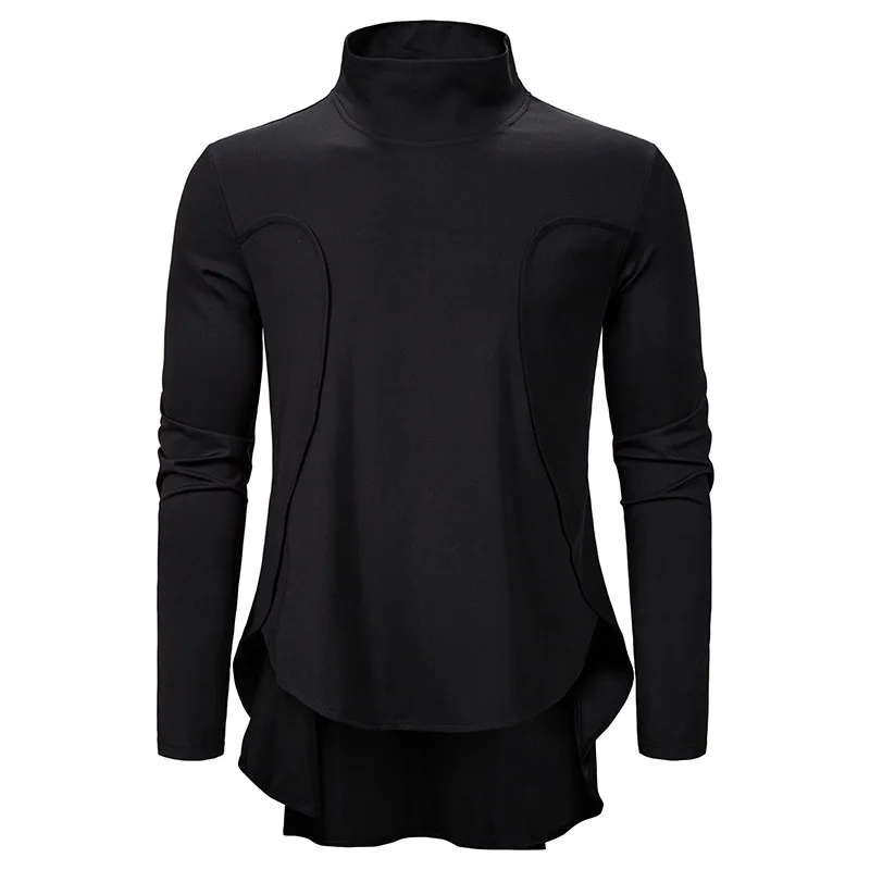 2022 Autumn and Winter Men's Loose Turtleneck Sweater Stitching Black Slim Irregular Sweater Short Front Short Back Long Sweater
2022 Autumn and Winter Men's Loose Turtleneck Sweater Stitching Black Slim Irregular Sweater Short Front Short Back Long Sweater