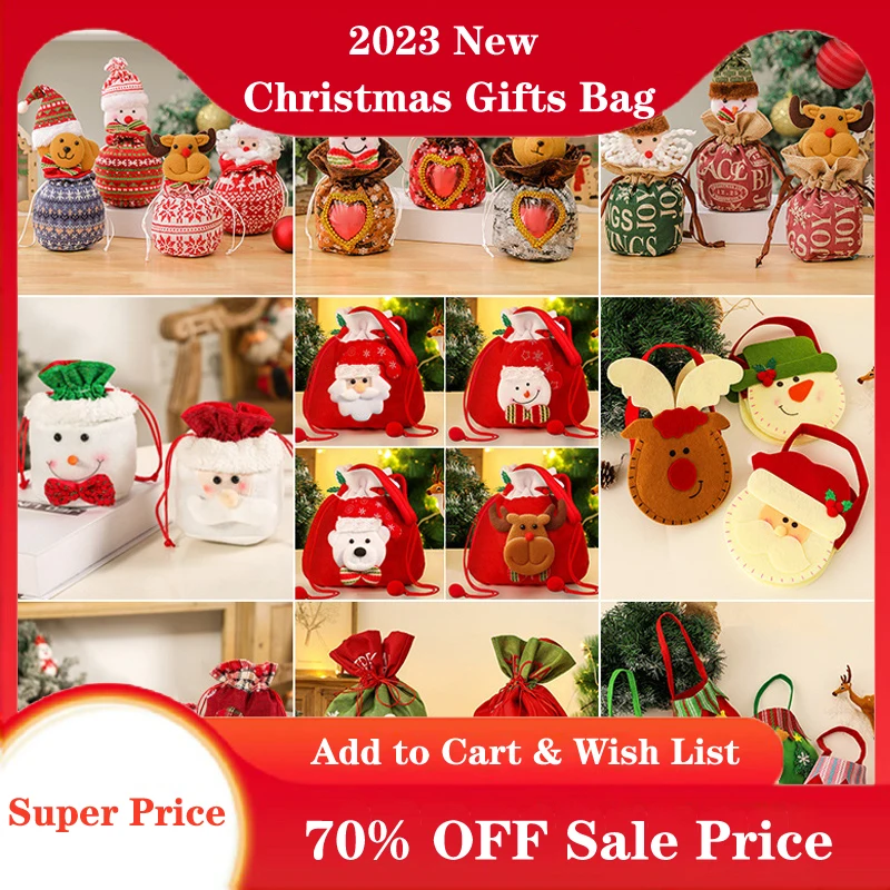 Christmas Gifts Bag 2023 New Candy Bag Santa Snowman Reindeer Bear Bell Snowflake Drawstring Bag Christmas Decorations New Year
Christmas Gifts Bag 2023 New Candy Bag Santa Snowman Reindeer Bear Bell Snowflake Drawstring Bag Christmas Decorations New Year