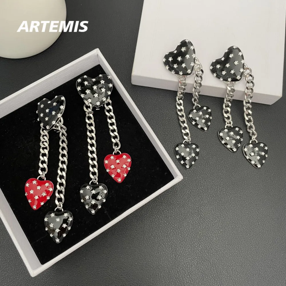 Fashion Designer Heart Shaped Tassel Crystal Ear Clip Earring Necklace Luxury Set Women Europe Jewelry Trendy
Fashion Designer Heart Shaped Tassel Crystal Ear Clip Earring Necklace Luxury Set Women Europe Jewelry Trendy