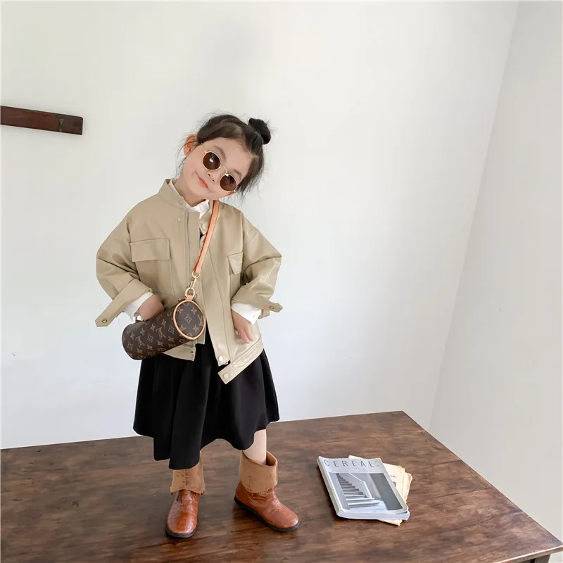 3-11Y Children Faux PU Leather Jacket Autumn Boys Girls Coat Stand Collar Zipper Loose Solid Kids Outerwear Clotheshes Hw59
3-11Y Children Faux PU Leather Jacket Autumn Boys Girls Coat Stand Collar Zipper Loose Solid Kids Outerwear Clotheshes Hw59