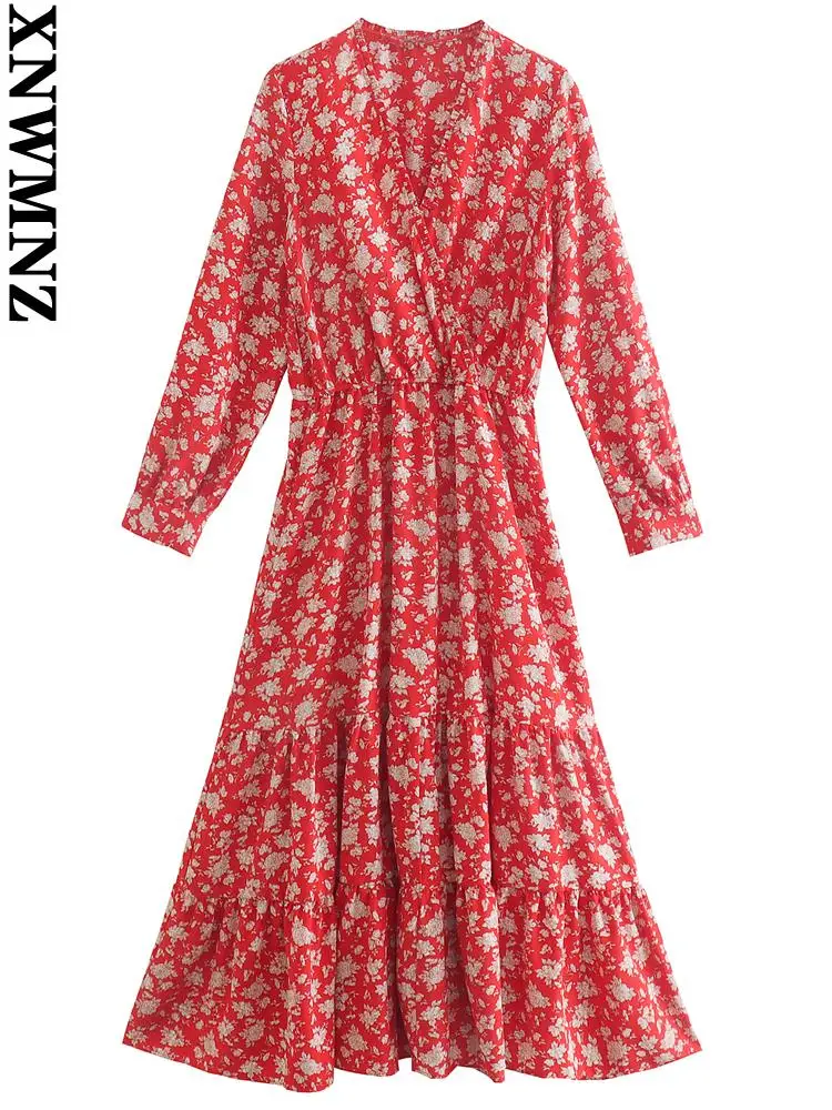 XNWMNZ vestidos elegantes para mujer floral print ruffled midi dress vintage long sleeve elastic waist female dresses
XNWMNZ vestidos elegantes para mujer floral print ruffled midi dress vintage long sleeve elastic waist female dresses