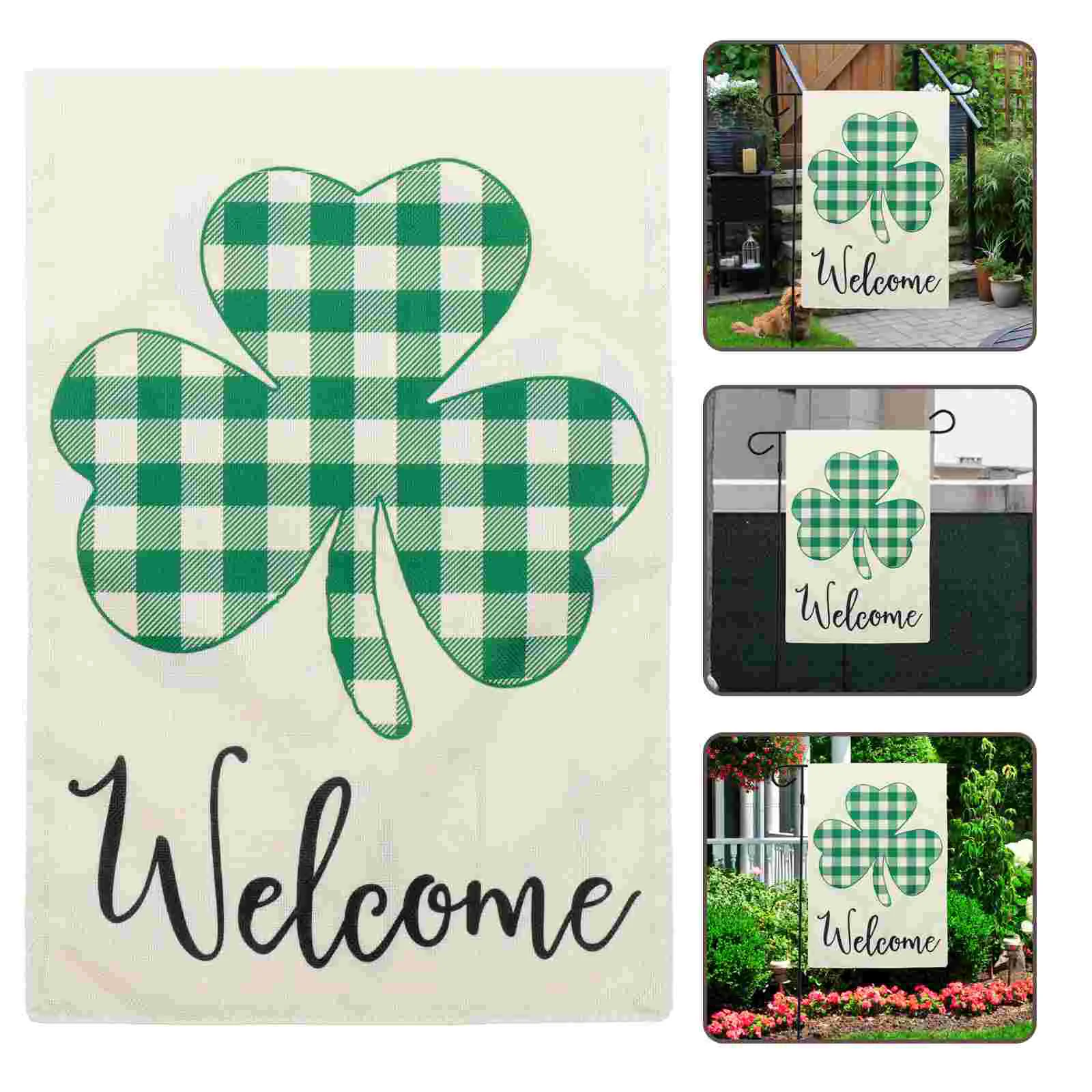 

Flag Garden Shamrock St Patrick Welcome S Flags Day Outdoor Farmhouse Holiday Lucky Sided Double Spring Banner Seasonal Yard
