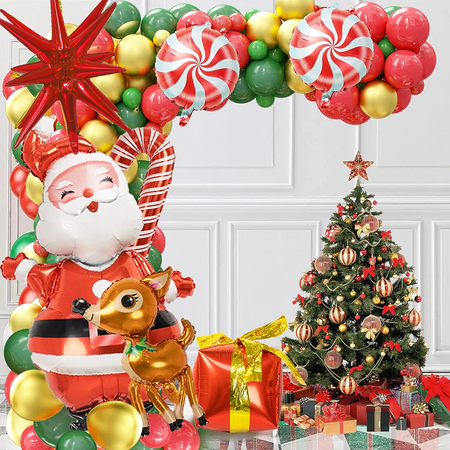 124pcs Christmas Balloon Garland Santa Claus Explosion Star Foil Balloons for Christmas Decorations 2023 New Year Party Supplies
124pcs Christmas Balloon Garland Santa Claus Explosion Star Foil Balloons for Christmas Decorations 2023 New Year Party Supplies