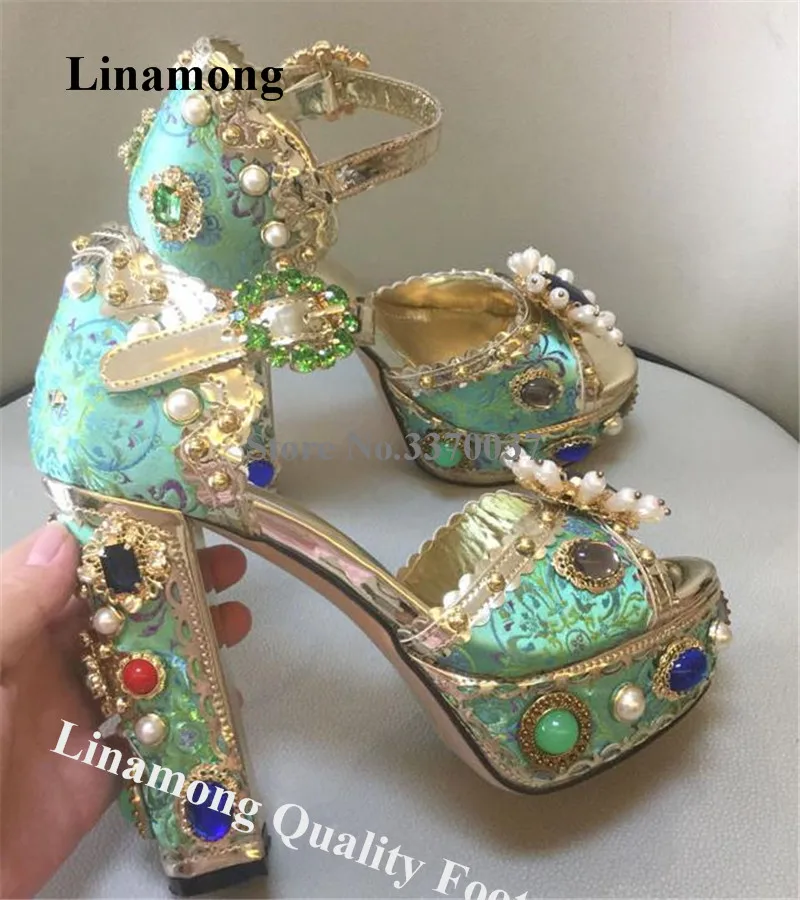 Diamond Platform Sandals Linamong Newest Bling Bling Mixed-colors Big Rhinestones Chunky Heel Shoes Wedding Crystals High Heels
Diamond Platform Sandals Linamong Newest Bling Bling Mixed-colors Big Rhinestones Chunky Heel Shoes Wedding Crystals High Heels