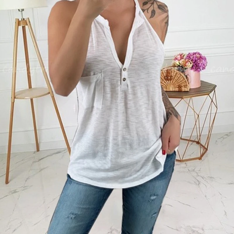 2022 Summer New Halter Neck V-neck Button Suspenders Solid Color Slim Sexy Vest Women's Clothing
2022 Summer New Halter Neck V-neck Button Suspenders Solid Color Slim Sexy Vest Women's Clothing
