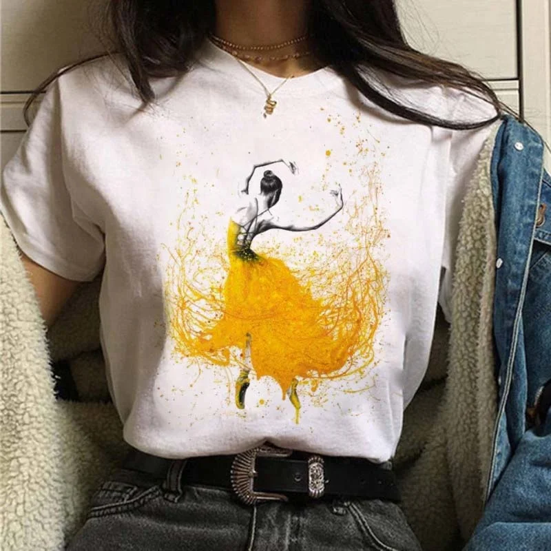 Summer Watercolor Ballet Dancer Printed Women T Shirt Fashion Dance Lover Female Tee Shirt Casual Plus Size Tops Clothes
Summer Watercolor Ballet Dancer Printed Women T Shirt Fashion Dance Lover Female Tee Shirt Casual Plus Size Tops Clothes
