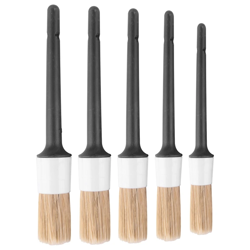 Natural Boar Hair Detail Brush (Set Of 5),Premium Detail Brushes For Engines, Wheels, Interior, Leather, Trim,Air Vents, Emblems
Natural Boar Hair Detail Brush (Set Of 5),Premium Detail Brushes For Engines, Wheels, Interior, Leather, Trim,Air Vents, Emblems