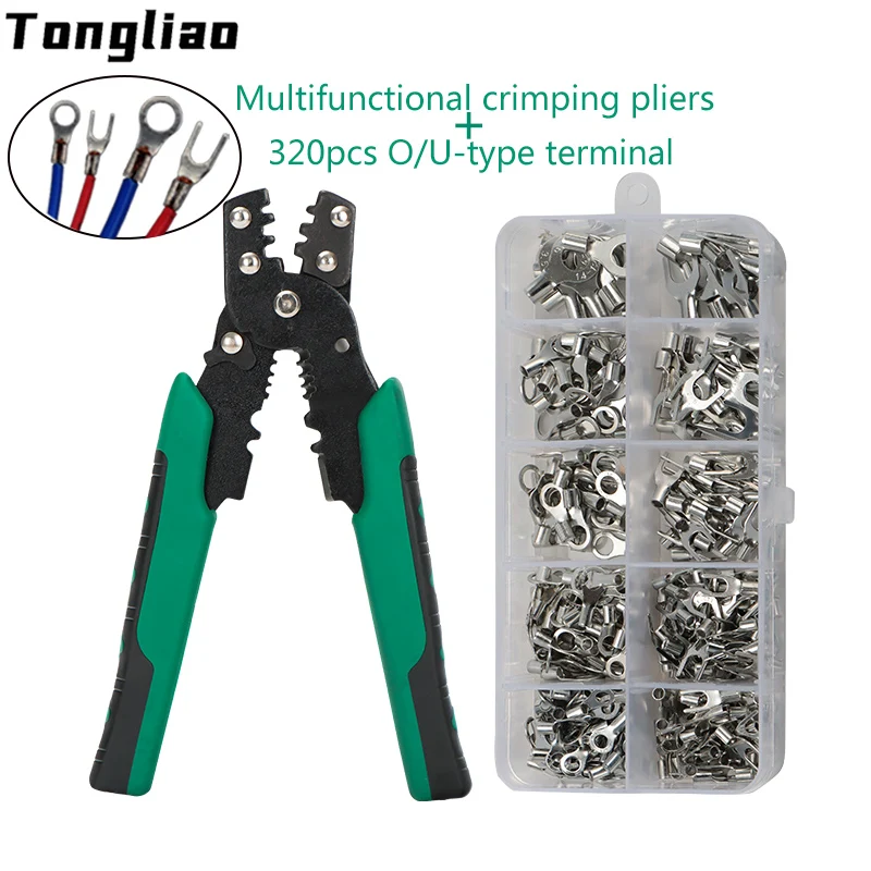 320pcs Kit Crimp Pliers Terminal Cold Pressed Terminal U Shaped O Shaped Wire Connector 0.5-4.0mm Square Electrical Connector
320pcs Kit Crimp Pliers Terminal Cold Pressed Terminal U Shaped O Shaped Wire Connector 0.5-4.0mm Square Electrical Connector