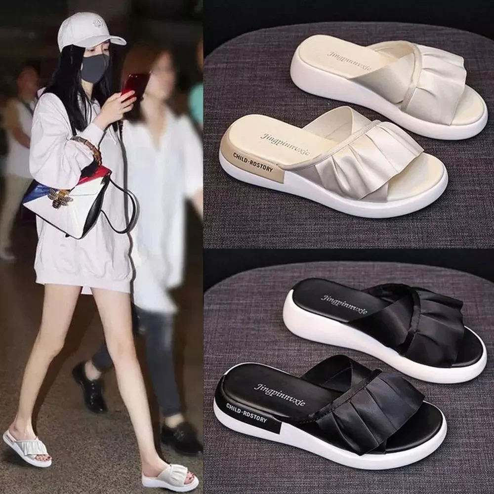 Women slips Beach Solid Ruffles Cross-strap Lady Casual Shoes Heel Flat Slippers Leather Fish Mouth Flats Soft Slippers
Women slips Beach Solid Ruffles Cross-strap Lady Casual Shoes Heel Flat Slippers Leather Fish Mouth Flats Soft Slippers