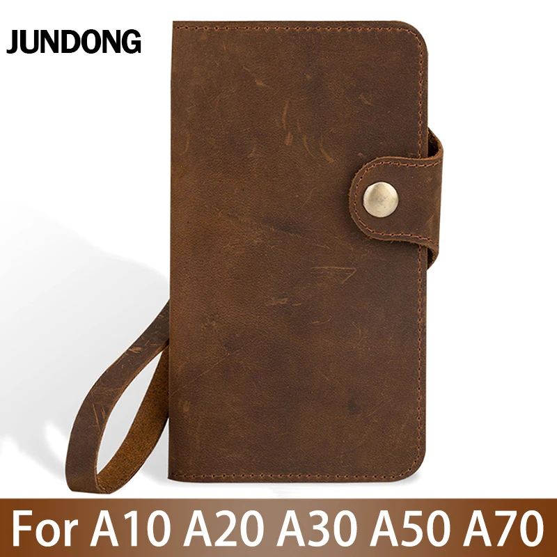 Leather Flip Phone Case For Samsung A10 A20e A30 A40 A50 A60 A70 case Cowhide Crazy horse skin Card slots Cover
Leather Flip Phone Case For Samsung A10 A20e A30 A40 A50 A60 A70 case Cowhide Crazy horse skin Card slots Cover