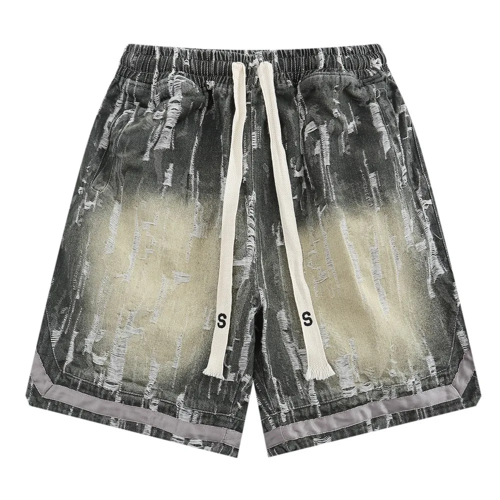 2022 Summer Drawstring Sport Elastic Waist Distressed Denim Shorts Mens Designer Clothes Basketball Shorts deportivo mujer
2022 Summer Drawstring Sport Elastic Waist Distressed Denim Shorts Mens Designer Clothes Basketball Shorts deportivo mujer