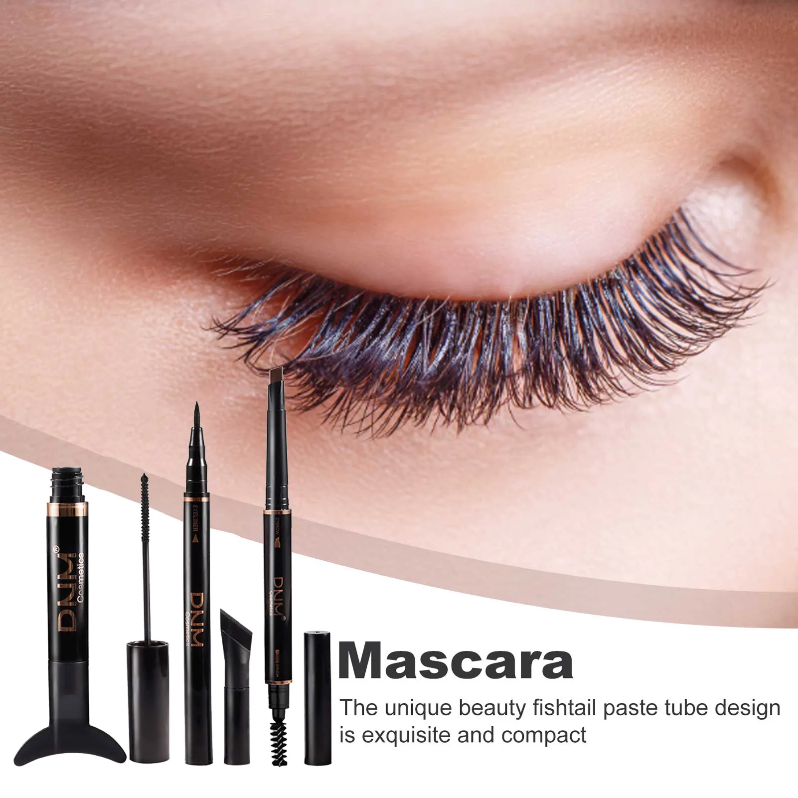 

Eyelash Mascara Eyeliner Eyebrow Pencil Kit Eyeliner Eyebrow Pencil Eye Makeup Set Slender Brush Head Instantly Lengthen