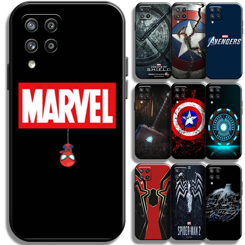 

Marvel Avenger Logo Phone Case For Samsung Galaxy A22 A22 5G Black Soft Carcasa Cover TPU Back Shockproof Cases Liquid Silicon