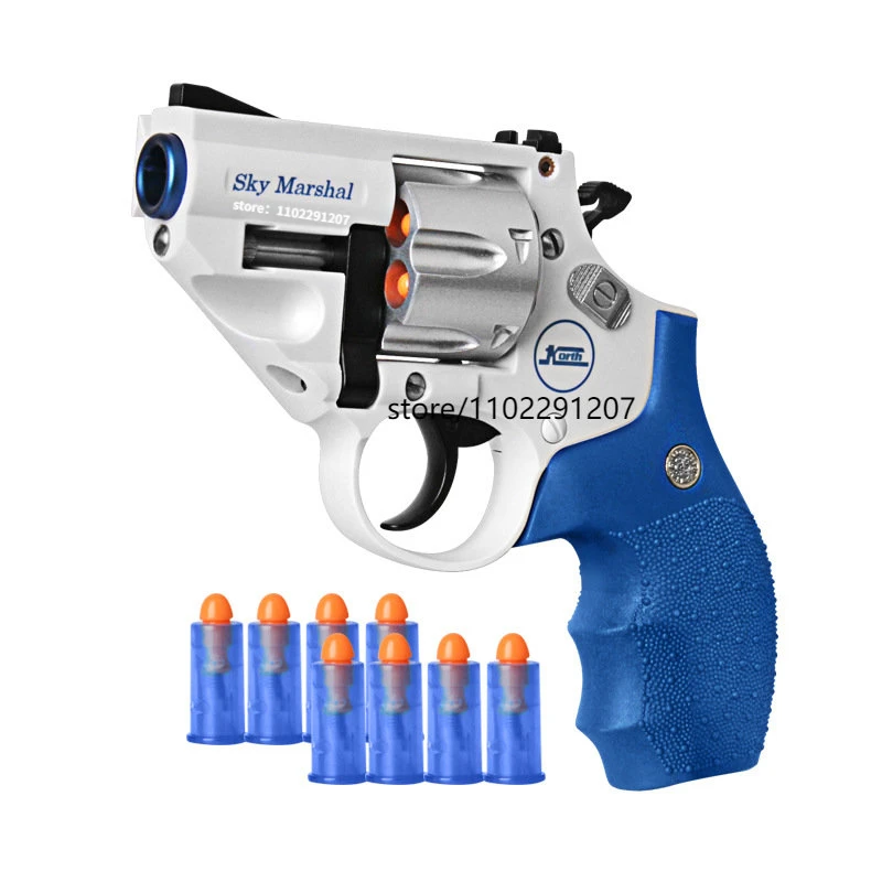 

Korth Sky Marshal 9mm Revolver Toy Pistol Handgun Blaster Soft Bullet Toy Gun Airsoft Weapons For Adults Boys Birthday Gifts CS