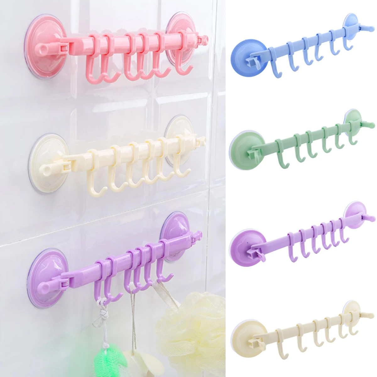 Bathroom Kitchen Storage Hooks Candy Color Nail-free Seamless Lock-type Strong Suction Cup Hook Towel Brush Organizer Holder
Bathroom Kitchen Storage Hooks Candy Color Nail-free Seamless Lock-type Strong Suction Cup Hook Towel Brush Organizer Holder