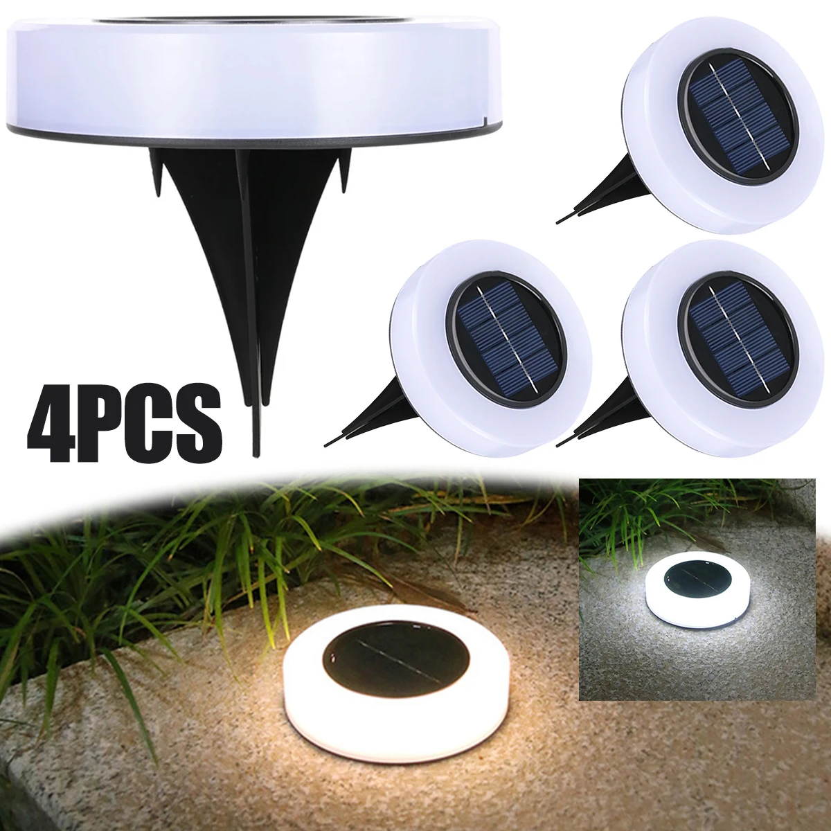 4pcs Outdoor Solar Disk Light Solar Ground Light with 8 LEDs Auto ON/OFF Solar Buried Lamp IP65 Waterproof Solar Deck Light for 
4pcs Outdoor Solar Disk Light Solar Ground Light with 8 LEDs Auto ON/OFF Solar Buried Lamp IP65 Waterproof Solar Deck Light for