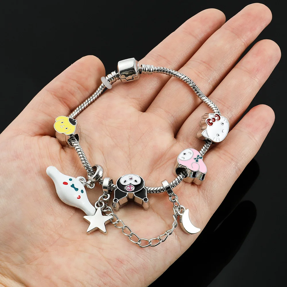 3D Fashion KAWAII Sanriod Anime cartoon Series Kuromi Cinnamorol melody Kitty bracelet Jewelry Cute Girls Holiday Gift
3D Fashion KAWAII Sanriod Anime cartoon Series Kuromi Cinnamorol melody Kitty bracelet Jewelry Cute Girls Holiday Gift