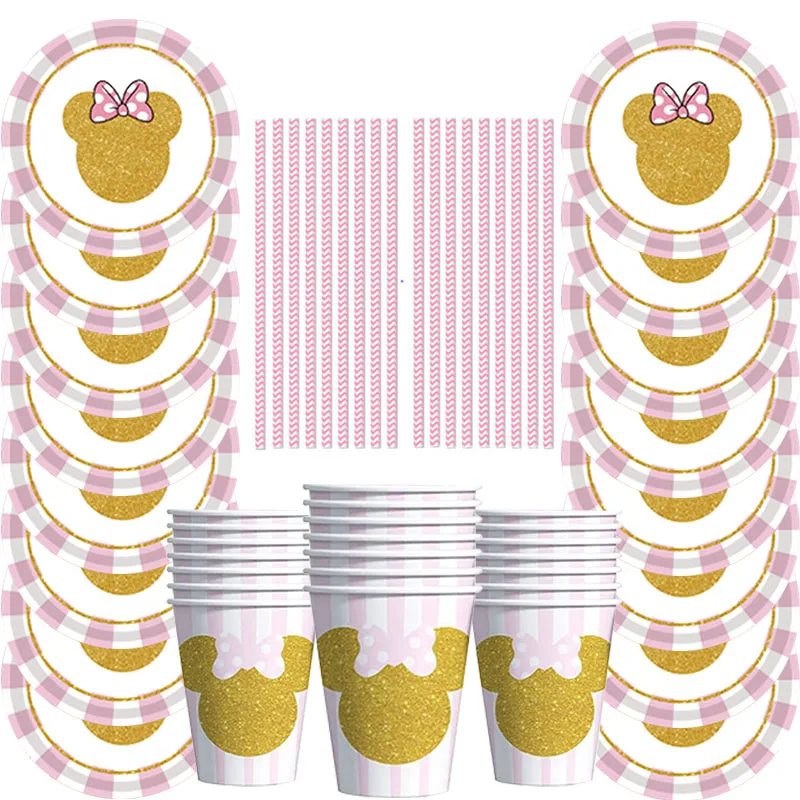 65pcs/Disney Minnie Mouse Party Girl Birthday Party Supplies Set Cups Plates Straw Disposable tableware Party Decorations Set
65pcs/Disney Minnie Mouse Party Girl Birthday Party Supplies Set Cups Plates Straw Disposable tableware Party Decorations Set