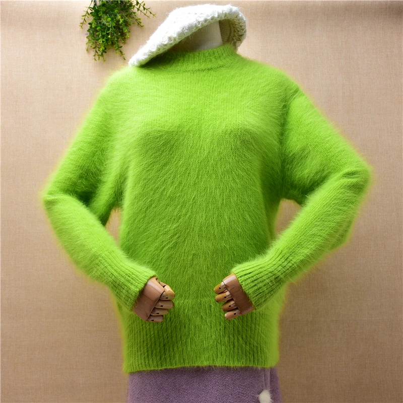 Female Women Fall Winter Clothing Hairy Mink Cashmere Knitted O-Neck Long Sleeves Slim Blouse Pullover Angora Fur Jumper Sweater
Female Women Fall Winter Clothing Hairy Mink Cashmere Knitted O-Neck Long Sleeves Slim Blouse Pullover Angora Fur Jumper Sweater