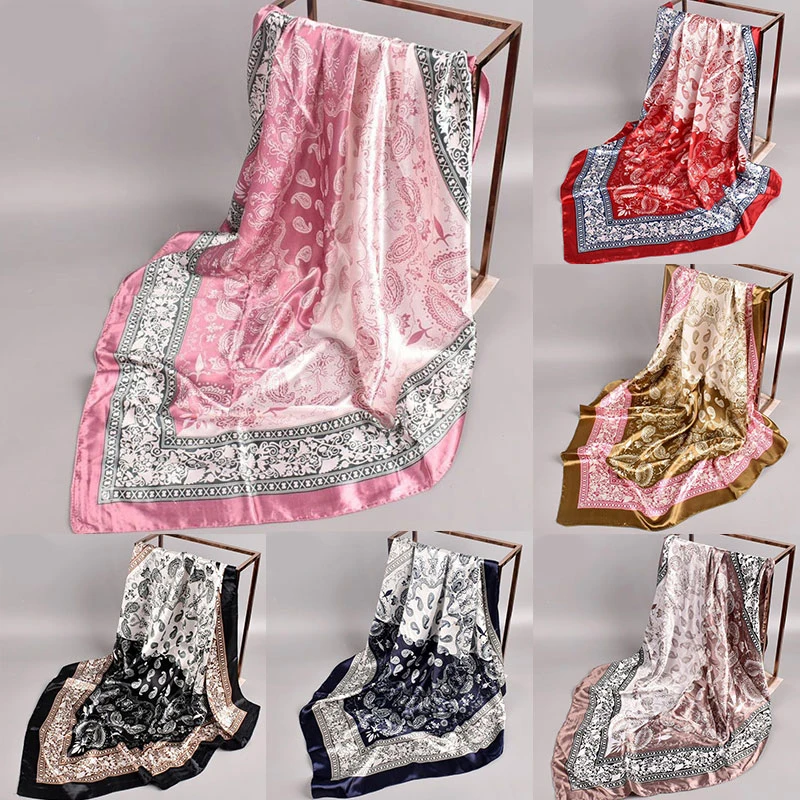 Female Fashion 90*90cm Square Scarf Two-tone Cashew Flower Print Luxury Silk Satin Head Scarves Breathable Beach Hijab Shawls
Female Fashion 90*90cm Square Scarf Two-tone Cashew Flower Print Luxury Silk Satin Head Scarves Breathable Beach Hijab Shawls