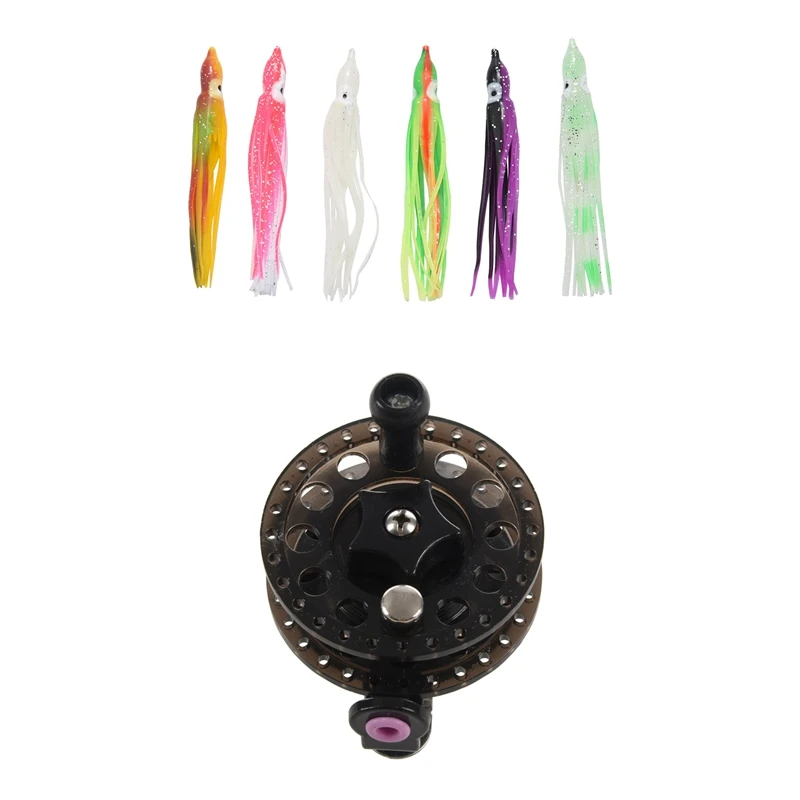 1X Ice Fishing Reels Fly Fishing Tackle Round Wheel & 6Pcs 10Cm Octopus Soft Lure Luminous Squid Hooks Fishing Lures
1X Ice Fishing Reels Fly Fishing Tackle Round Wheel & 6Pcs 10Cm Octopus Soft Lure Luminous Squid Hooks Fishing Lures