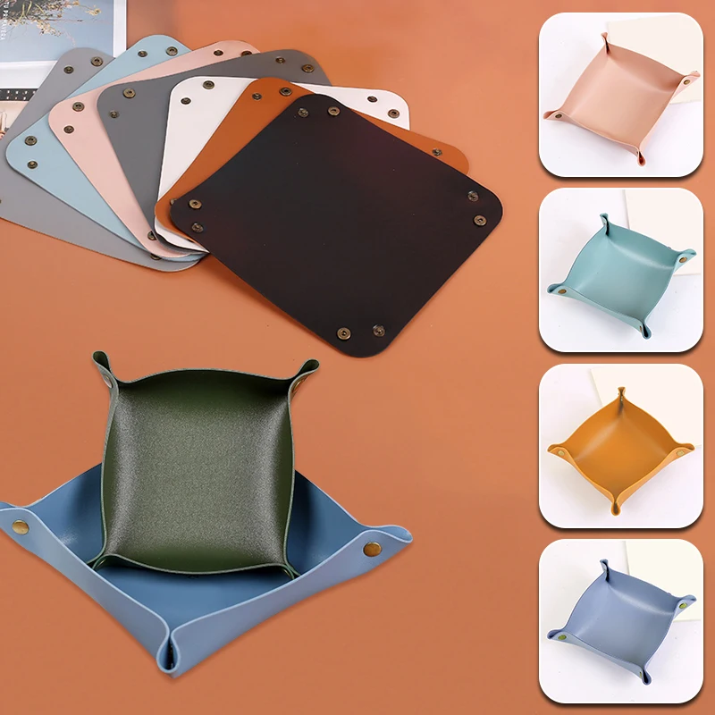 Folding Leather Organizer DIY Home Decor Desktop Sundries Organize PU Dice Tray for Key Wallet Coins Makeup Storage Box Wholesal
Folding Leather Organizer DIY Home Decor Desktop Sundries Organize PU Dice Tray for Key Wallet Coins Makeup Storage Box Wholesal