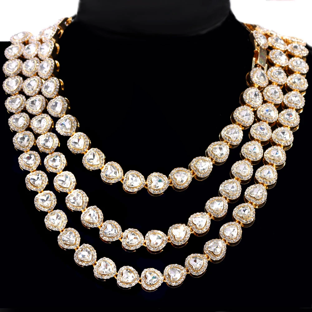 2022 Hip Hop Men Women Crystal Love Tennis Chain Necklace 13mm Width Heart Chain Iced Out Bling HipHop Necklace Wedding Jewelry
2022 Hip Hop Men Women Crystal Love Tennis Chain Necklace 13mm Width Heart Chain Iced Out Bling HipHop Necklace Wedding Jewelry
