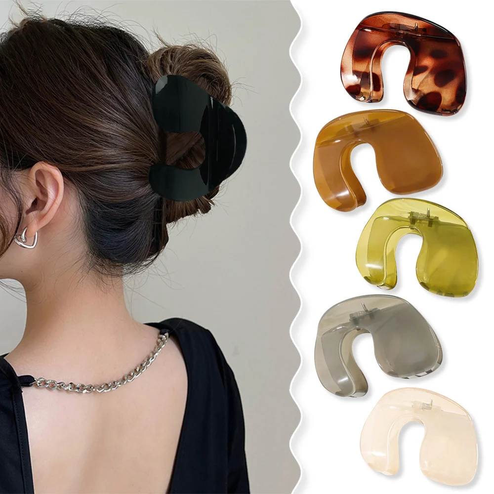 New Ponytail Shark Clip Acrylic U-Shape Hair Claw Hair Accessories Geometric Hair Clip Back Of The Head Hairpin Crab Clip Sweet
New Ponytail Shark Clip Acrylic U-Shape Hair Claw Hair Accessories Geometric Hair Clip Back Of The Head Hairpin Crab Clip Sweet