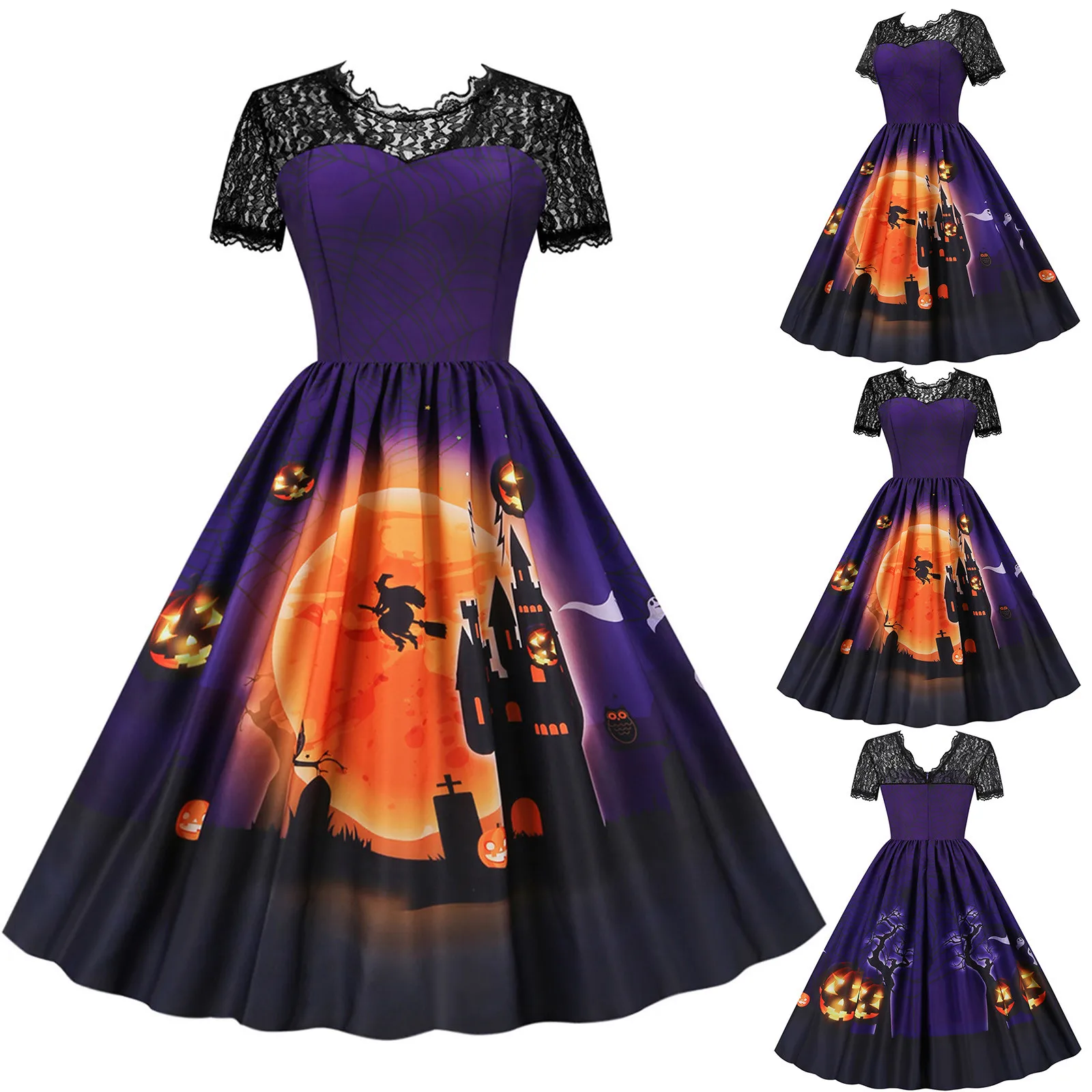 Women Halloween Short Sleeve Lace 1950s Housewife Evening Party Prom Dress Sequin Dress Women
Women Halloween Short Sleeve Lace 1950s Housewife Evening Party Prom Dress Sequin Dress Women