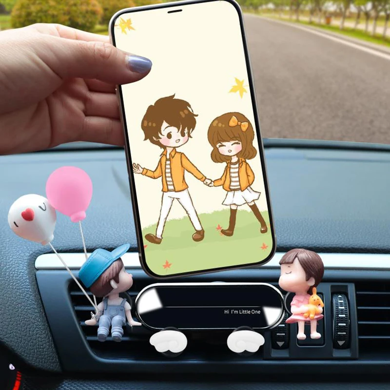 Creative universal car phone holder gravity buckle air outlet navigation support frame cute car decoration interior accessories
Creative universal car phone holder gravity buckle air outlet navigation support frame cute car decoration interior accessories