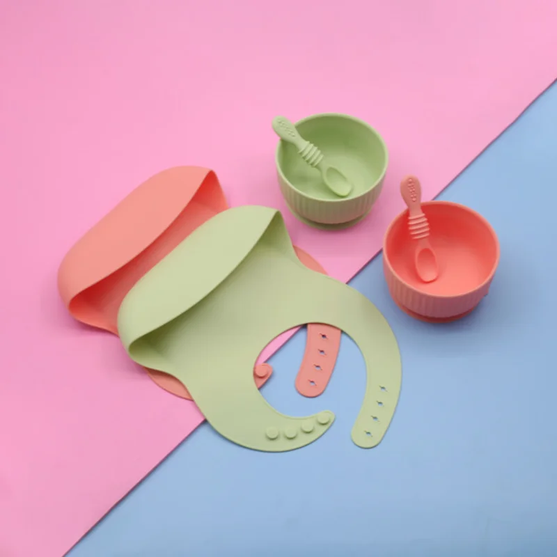 3pcs/set Newborn Baby Silicone Bowl Spoon Bib Feeding Tableware Waterproof for Toddler Breakfast Feedings Anti-drop Non-slip 
3pcs/set Newborn Baby Silicone Bowl Spoon Bib Feeding Tableware Waterproof for Toddler Breakfast Feedings Anti-drop Non-slip