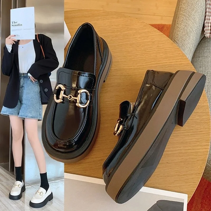 Small leather shoes female British style black single spring new women's shoes platform shoes loafer women
Small leather shoes female British style black single spring new women's shoes platform shoes loafer women