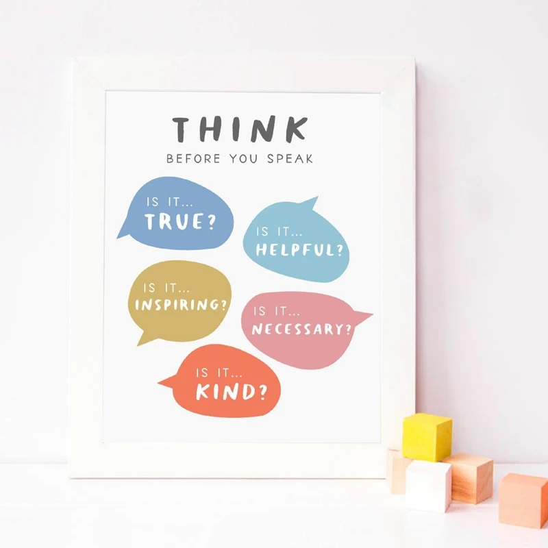 Think Before You Speak Quote Wall Art Home Office Decor Canvas Painting Teacher Poster Kids School Learning Wall Art Picture
Think Before You Speak Quote Wall Art Home Office Decor Canvas Painting Teacher Poster Kids School Learning Wall Art Picture