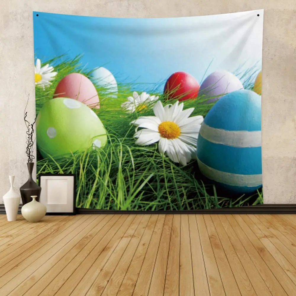 Colorful Eggs Tapestry Happy Easter Day Tapestry Wall Hanging Easter Egg in The Meadow Grass Daisy Spring Nature Sky Tapestries
Colorful Eggs Tapestry Happy Easter Day Tapestry Wall Hanging Easter Egg in The Meadow Grass Daisy Spring Nature Sky Tapestries