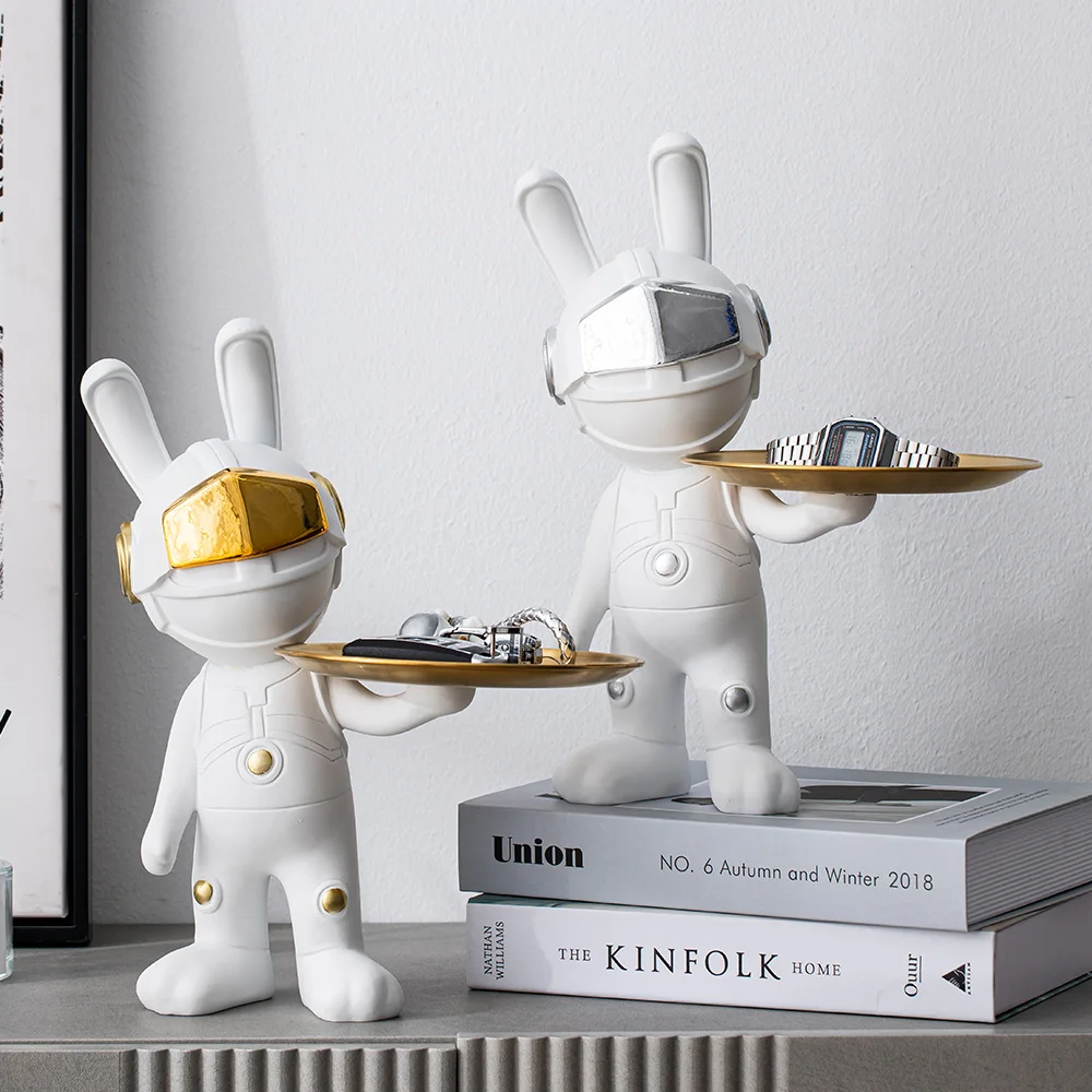 Astronaut Rabbit Sculpture Figurines for Interior Storage Tray Modern Home Decoration Statues and Sculptures Desk Accessories
Astronaut Rabbit Sculpture Figurines for Interior Storage Tray Modern Home Decoration Statues and Sculptures Desk Accessories