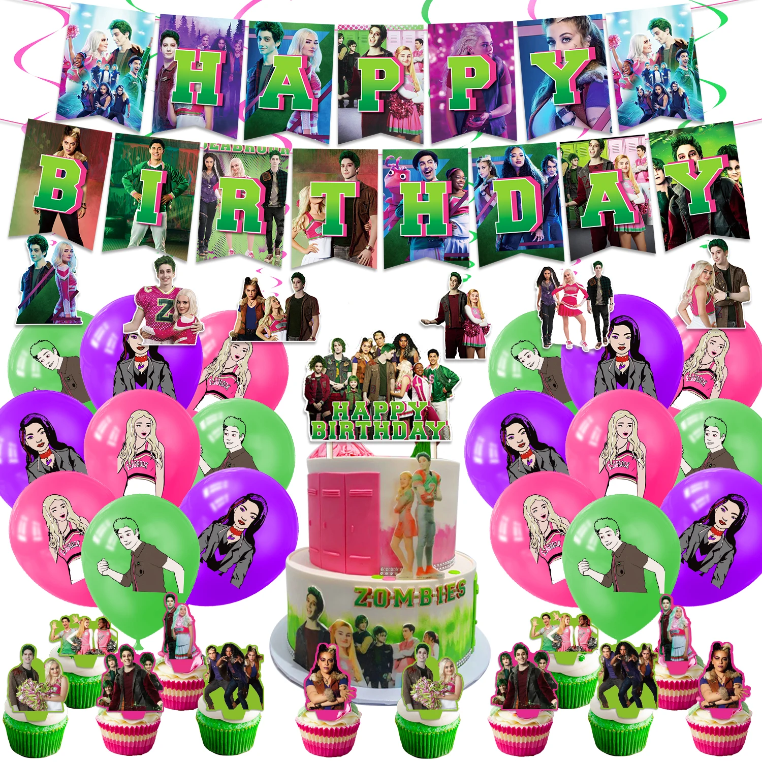 Zombie High Theme Birthday Party Decorations Paper Banner Cake Topper Balloons Spiral Zombie High Birthday Party Favors For Kids
Zombie High Theme Birthday Party Decorations Paper Banner Cake Topper Balloons Spiral Zombie High Birthday Party Favors For Kids