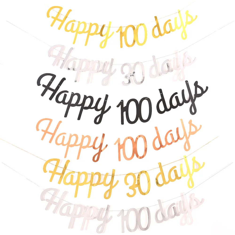 100 Day Gold Birthday Paper Banners Decoration Happy Birthday Banner Sign Garland Baby Shower Birthday Party Decoration Supplies
100 Day Gold Birthday Paper Banners Decoration Happy Birthday Banner Sign Garland Baby Shower Birthday Party Decoration Supplies