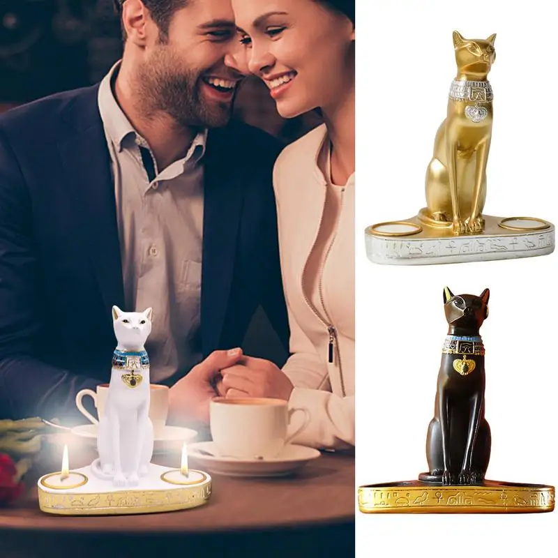 Candlestick Holders Vintage Creative Elegant Home Decor Resin Candle Holder Cat Statue Egyptian For Bedroom Dining Table Styling
Candlestick Holders Vintage Creative Elegant Home Decor Resin Candle Holder Cat Statue Egyptian For Bedroom Dining Table Styling