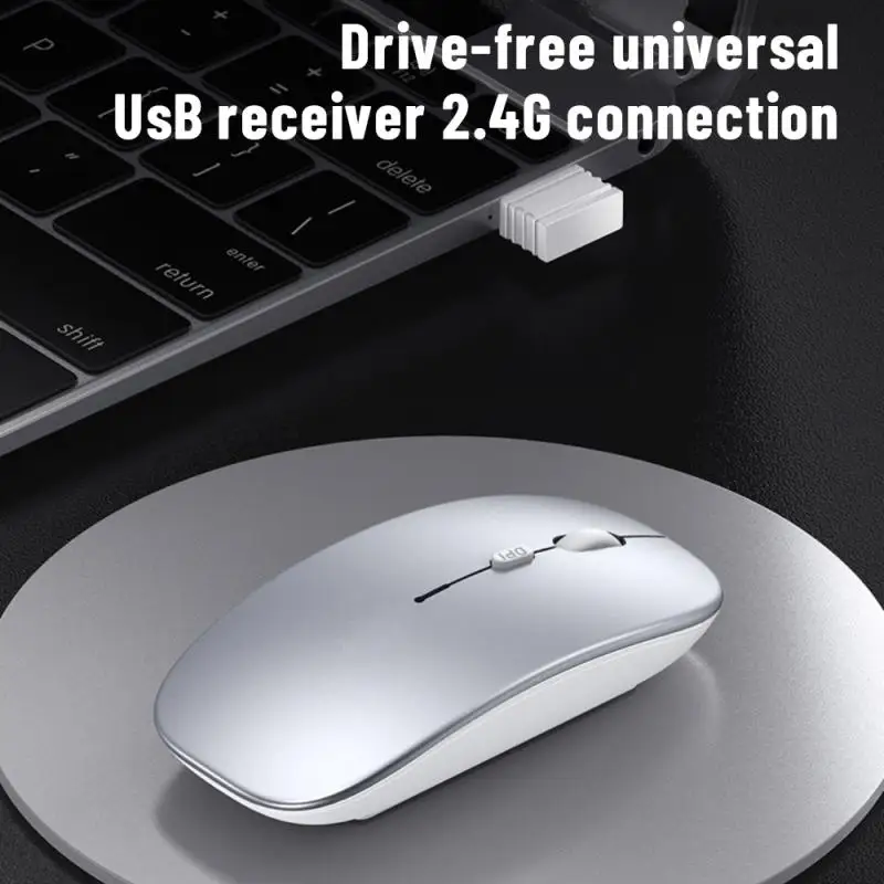 

Rechargeable Optical Wireless Mouse Slient Button Ultra Thin Mini Optical Ultrathin USB 2.4G Mice For Computer Laptop Computer