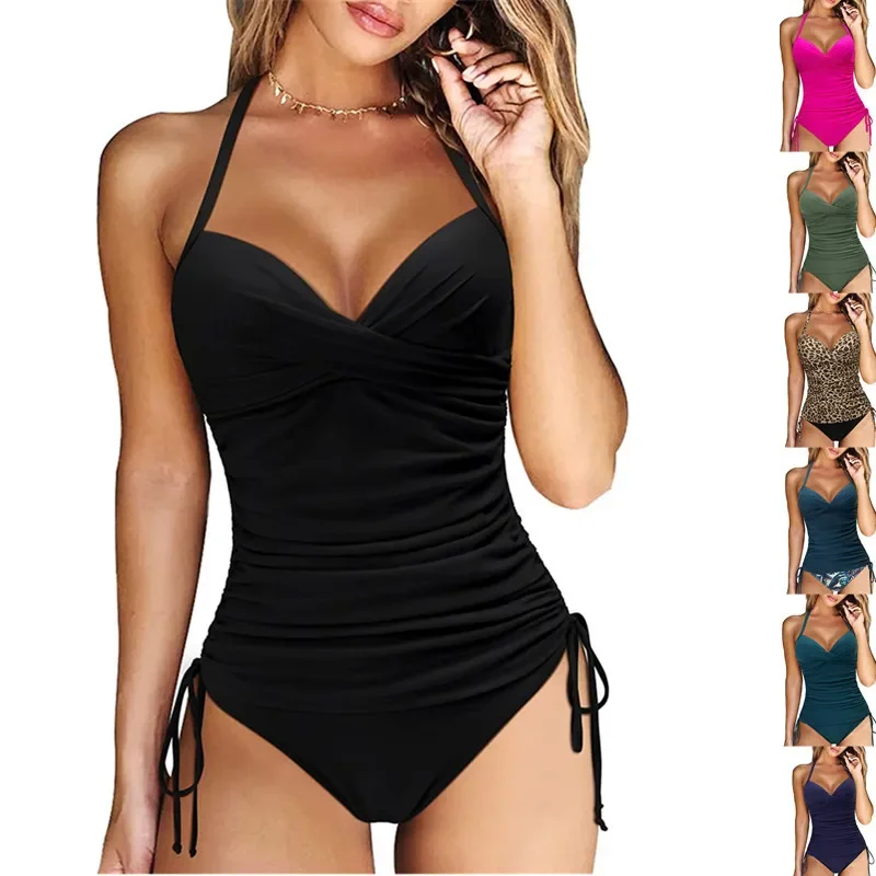 Halter One Piece Swimsuit Women 2023 Push Up Bathing Suit Vintage Retro Swimsuit Womens Ruched Tummy Control Swimwear Female
Halter One Piece Swimsuit Women 2023 Push Up Bathing Suit Vintage Retro Swimsuit Womens Ruched Tummy Control Swimwear Female