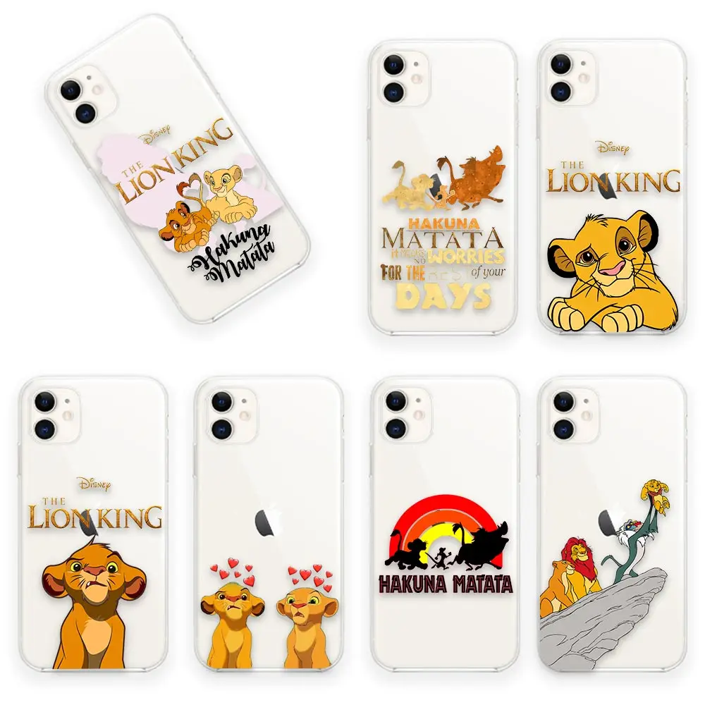 

The Lion King Disney Anime Comic Cartoon Phone Case For Apple iPhone14 13 12 11 Pro Max 8 7 SE XR XS Plus Clear Cover Funda Capa