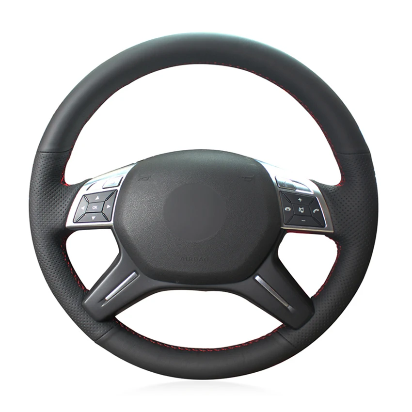 Black Artificial Leather Handsewing No-slip Car Steering Wheel Cover for Mercedes Benz E-Class E300 2014 GL-Class GL 350 400 500
Black Artificial Leather Handsewing No-slip Car Steering Wheel Cover for Mercedes Benz E-Class E300 2014 GL-Class GL 350 400 500
